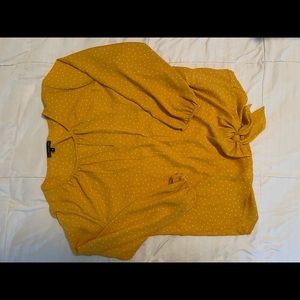 Yellow polka dot blouse